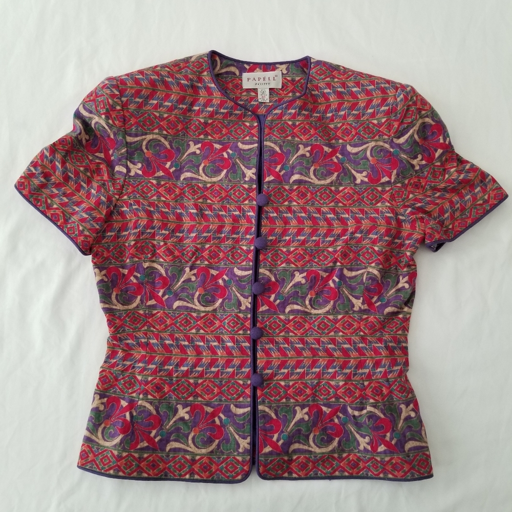 Vintage Crop Top 55% Linen Size 4P